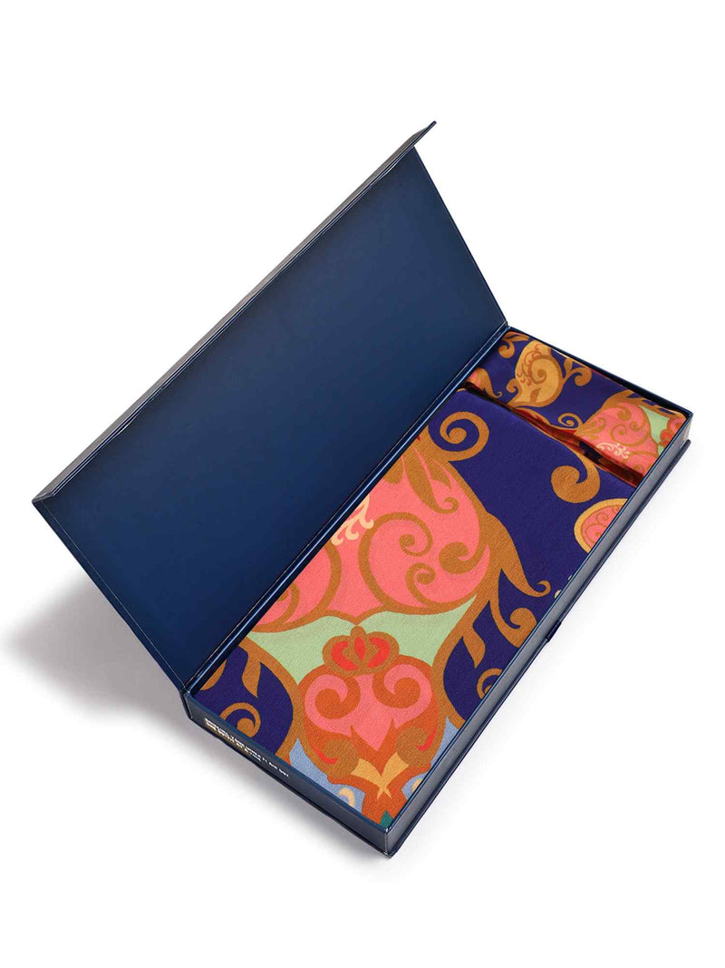 Multicolor Multipattern Scarf & Scarf Bag Set - TOSSIDO