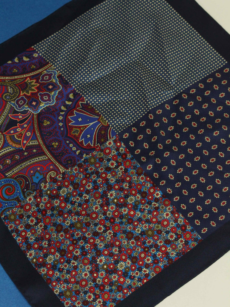 Multicolor Multipattern Silk Pocket Square - TOSSIDO
