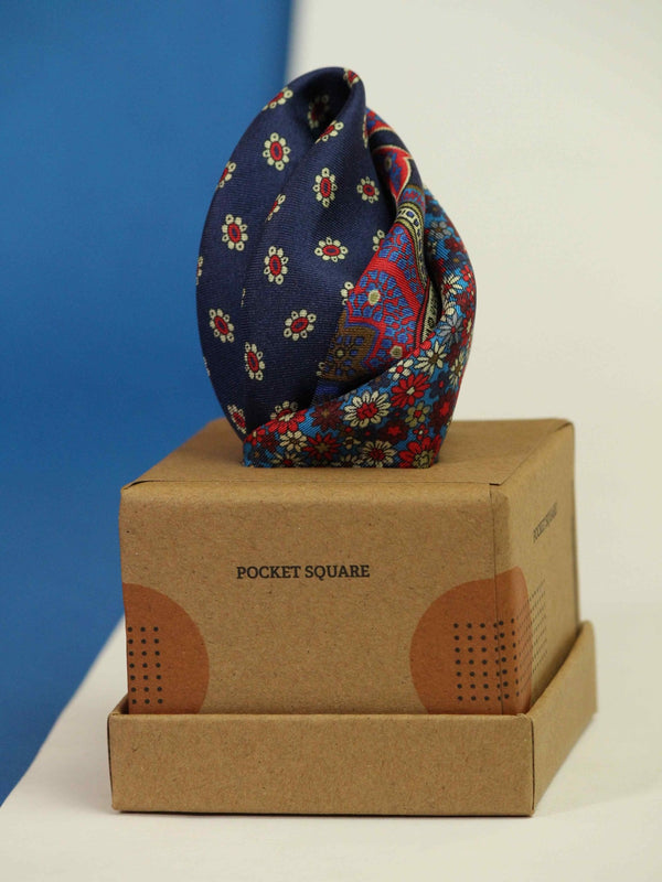 Multicolor Multipattern Silk Pocket Square - TOSSIDO