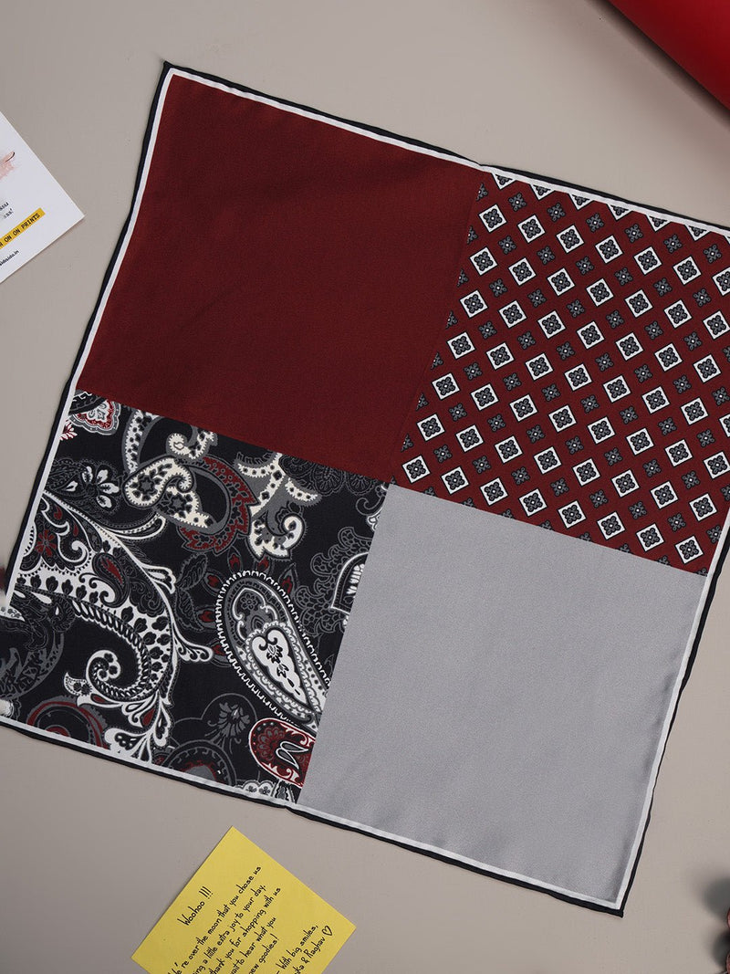 Multicolor Multipattern Silk Pocket Square - TOSSIDO