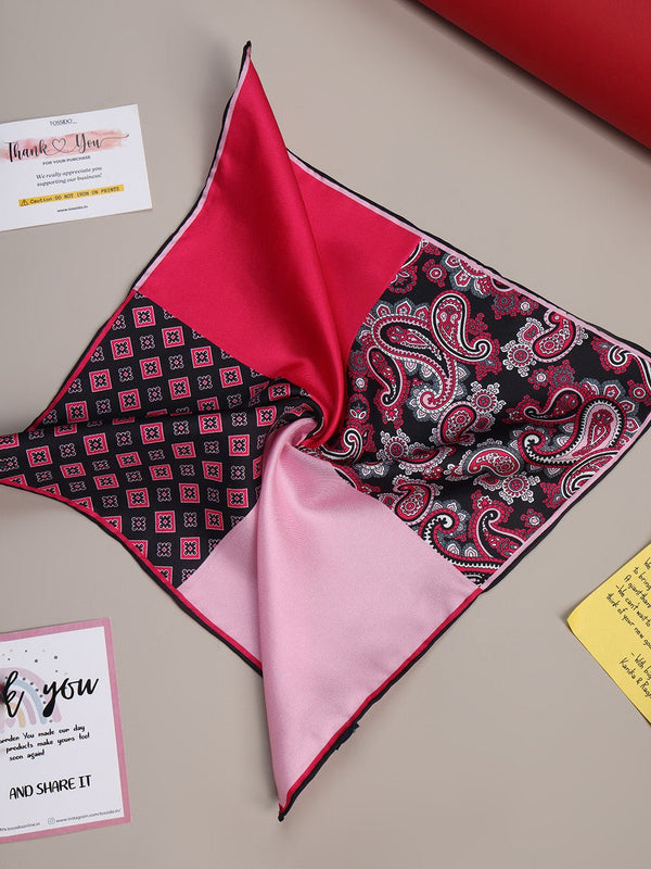 Multicolor Multipattern Silk Pocket Square - TOSSIDO