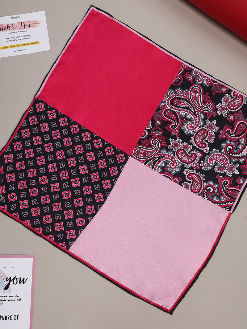 Multicolor Multipattern Silk Pocket Square - TOSSIDO