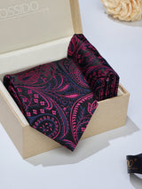 Multicolor Paisley Necktie & Pocket Square Giftset - TOSSIDO