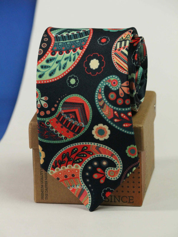 Multicolor Paisley Printed Necktie - TOSSIDO