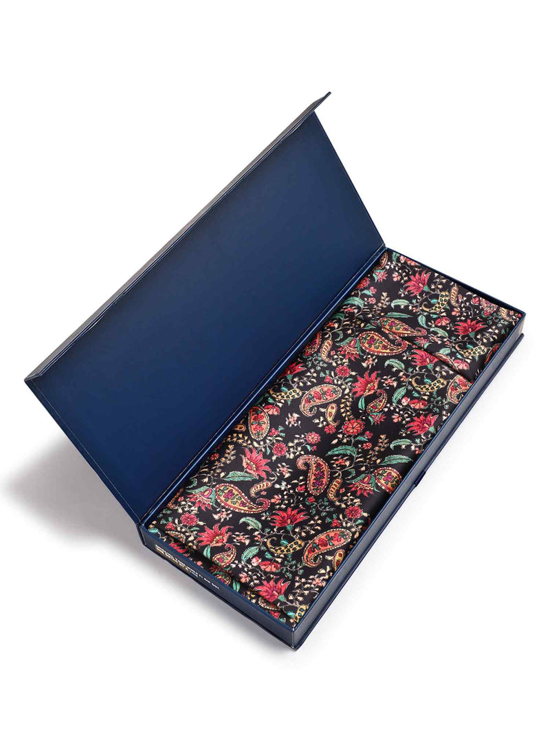 Multicolor Paisley Stole & Pocket Square Set - TOSSIDO