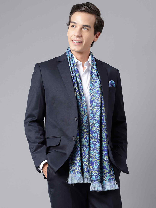 Multicolor Paisley Stole & Pocket Square Set - TOSSIDO