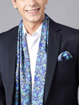 Multicolor Paisley Stole & Pocket Square Set - TOSSIDO