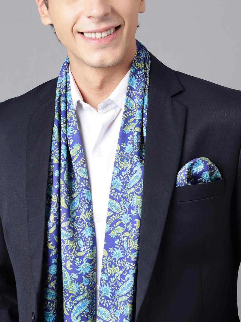 Multicolor Paisley Stole & Pocket Square Set - TOSSIDO