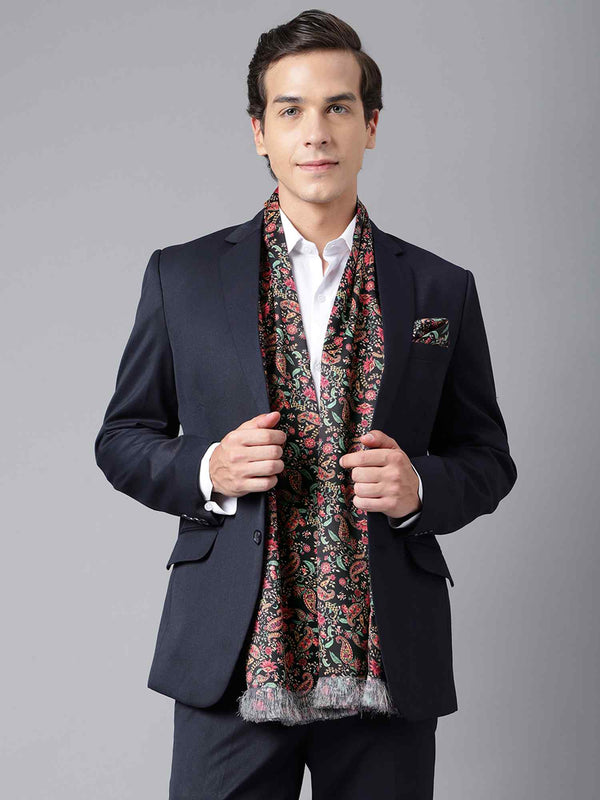 Multicolor Paisley Stole & Pocket Square Set - TOSSIDO