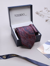 Multicolor Paisley Woven Necktie & Pocket Square Giftset - TOSSIDO