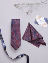 Multicolor Paisley Woven Necktie & Pocket Square Giftset - TOSSIDO