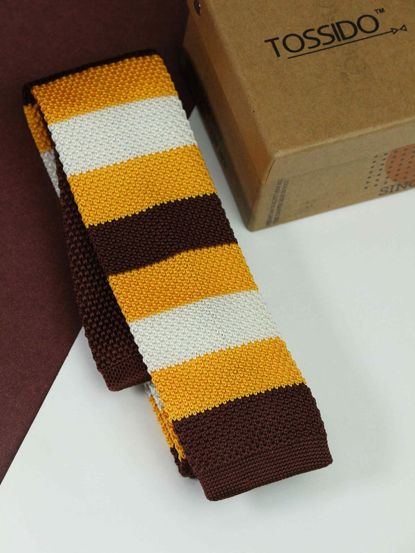 Multicolor Stripe Knitted Necktie - TOSSIDO