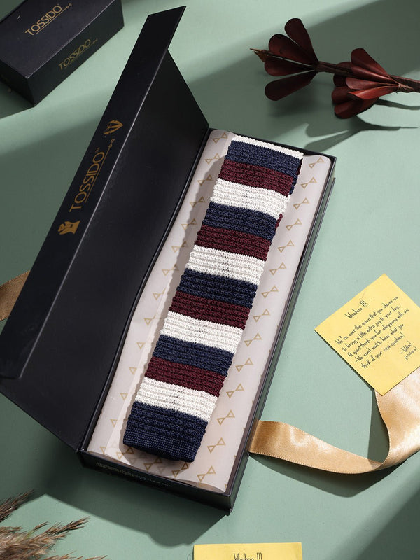 Multicolor Stripe Knitted Necktie - TOSSIDO