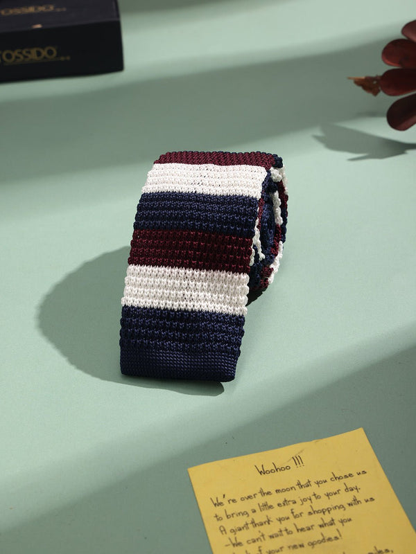 Multicolor Stripe Knitted Necktie - TOSSIDO