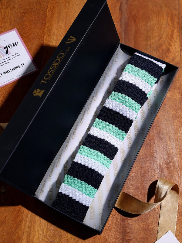 Multicolor Stripe Knitted Necktie - TOSSIDO