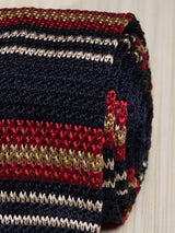Multicolor Stripe Silk Knitted Necktie - TOSSIDO