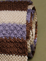Multicolor Stripe Silk Knitted Necktie - TOSSIDO