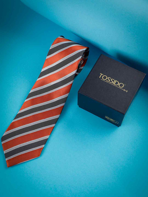 Multicolor Stripe Woven Necktie - TOSSIDO