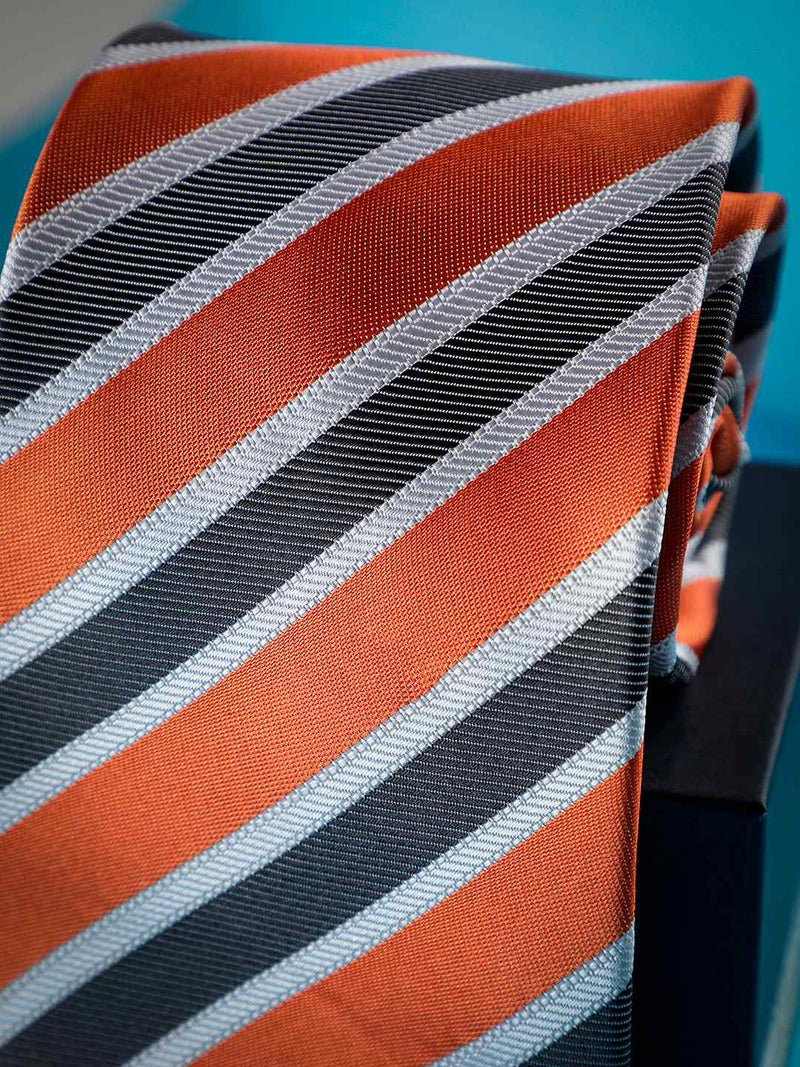 Multicolor Stripe Woven Necktie - TOSSIDO