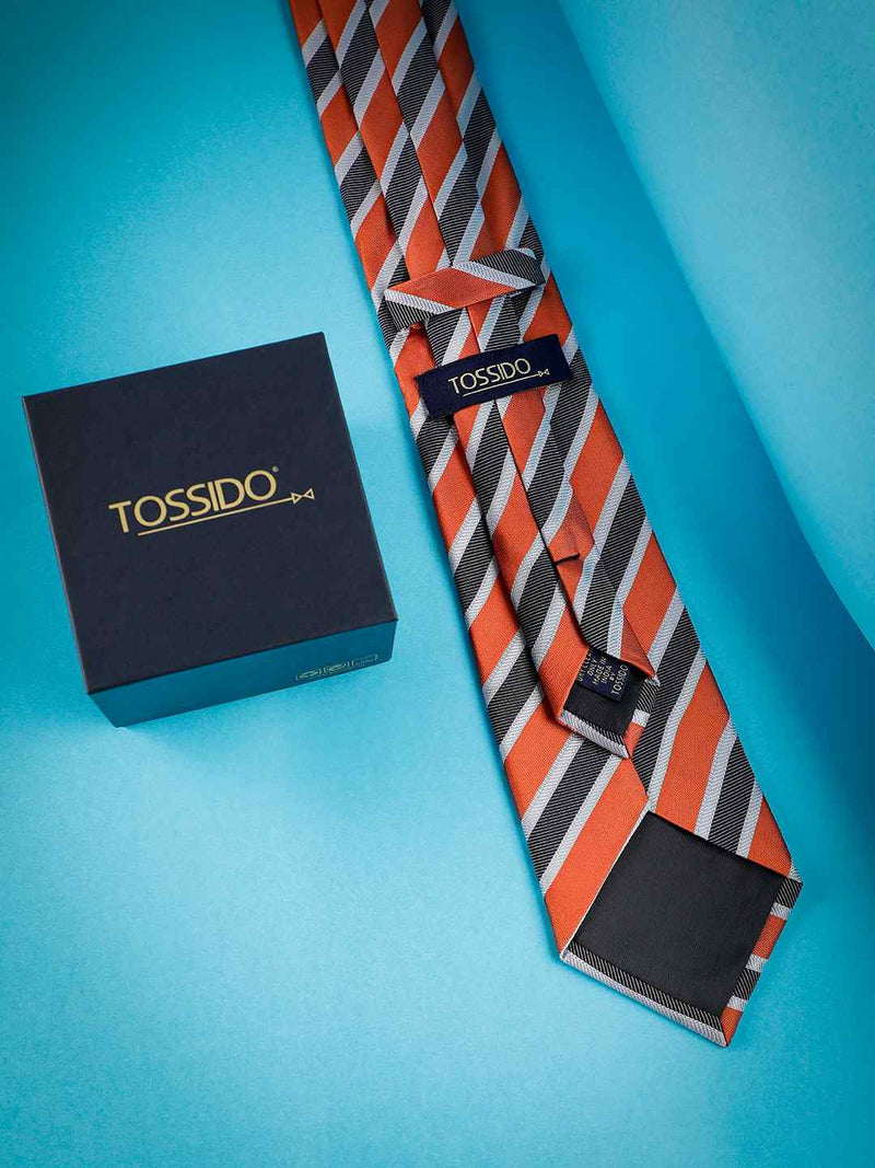 Multicolor Stripe Woven Necktie - TOSSIDO