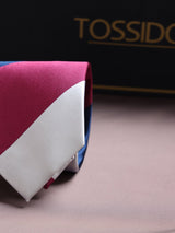 Multicolor Stripe Woven Silk Necktie - TOSSIDO
