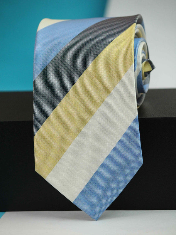 Multicolor Stripe Woven Silk Necktie - TOSSIDO