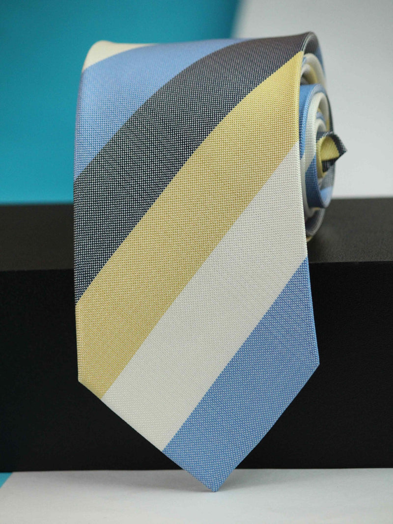 Multicolor Stripe Woven Silk Necktie - TOSSIDO