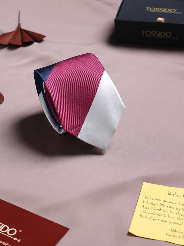 Multicolor Stripe Woven Silk Necktie - TOSSIDO