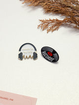 Music Is My Life & Records Enamel Pin Set of 2 - TOSSIDO