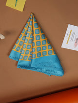 Mustard & Blue Geometric Pocket Square - TOSSIDO
