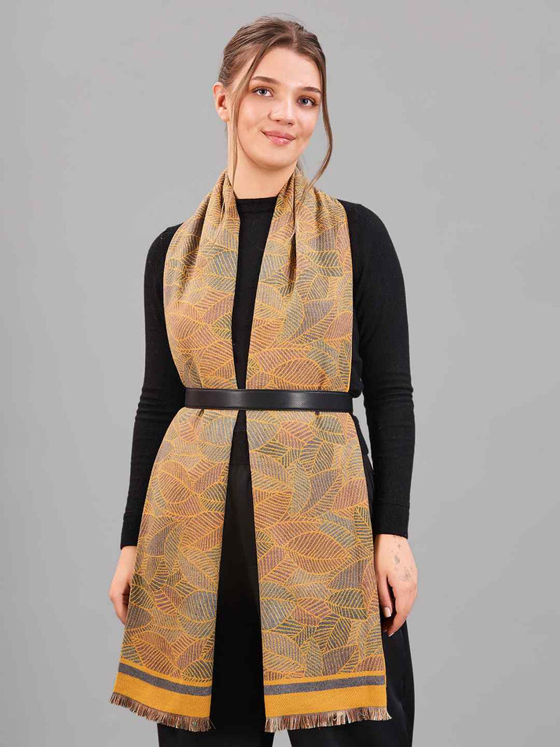 Mustard Floral Premium Muffler - TOSSIDO
