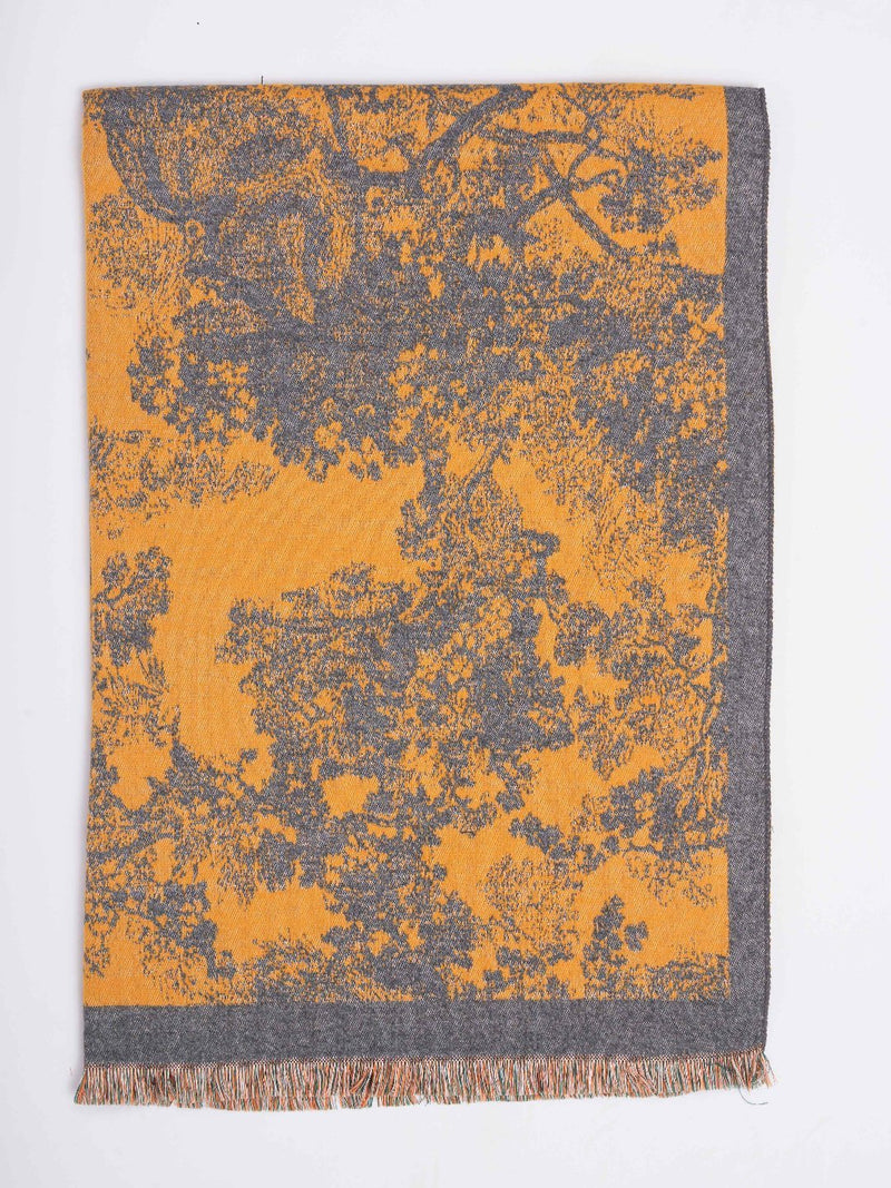Mustard Floral Premium Muffler - TOSSIDO