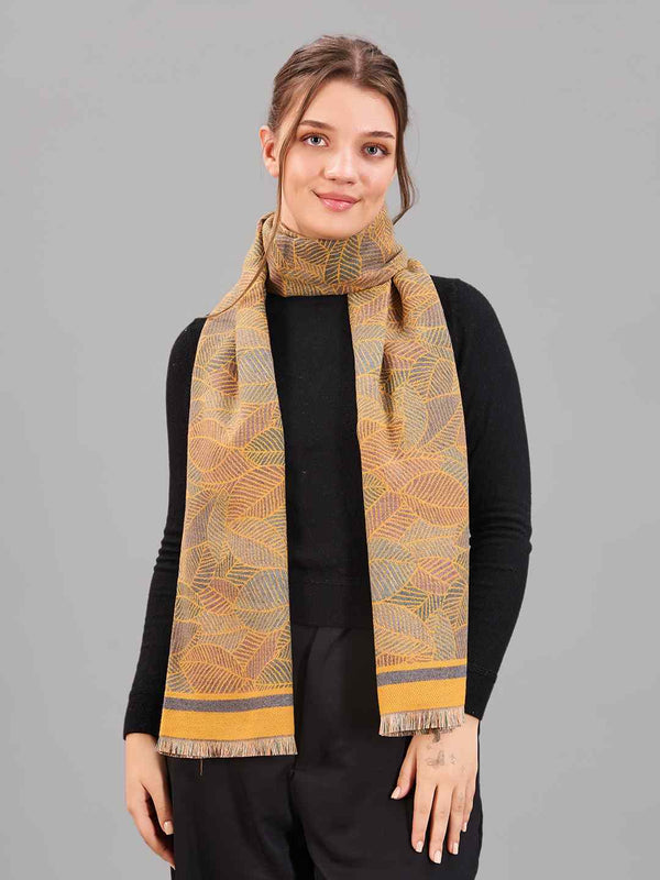 Mustard Floral Premium Muffler - TOSSIDO