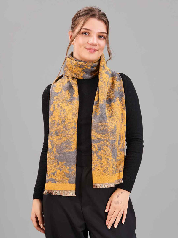 Mustard Floral Premium Muffler - TOSSIDO