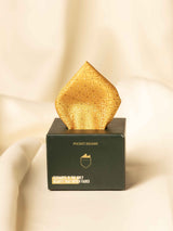 Mustard Geometric Jacquard Pocket Square - TOSSIDO