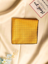 Mustard Geometric Jacquard Pocket Square - TOSSIDO