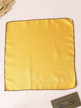 Mustard Geometric Jacquard Pocket Square - TOSSIDO