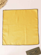 Mustard Geometric Jacquard Pocket Square - TOSSIDO