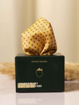 Mustard Geometric Jacquard Pocket Square - TOSSIDO