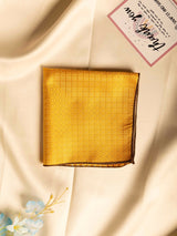 Mustard Geometric Jacquard Pocket Square - TOSSIDO