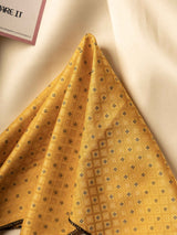 Mustard Geometric Jacquard Pocket Square - TOSSIDO