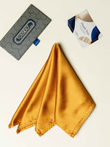 Mustard Gold Satin Finish Pocket Square - TOSSIDO