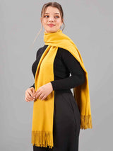 Mustard Solid Woolen Muffler - TOSSIDO