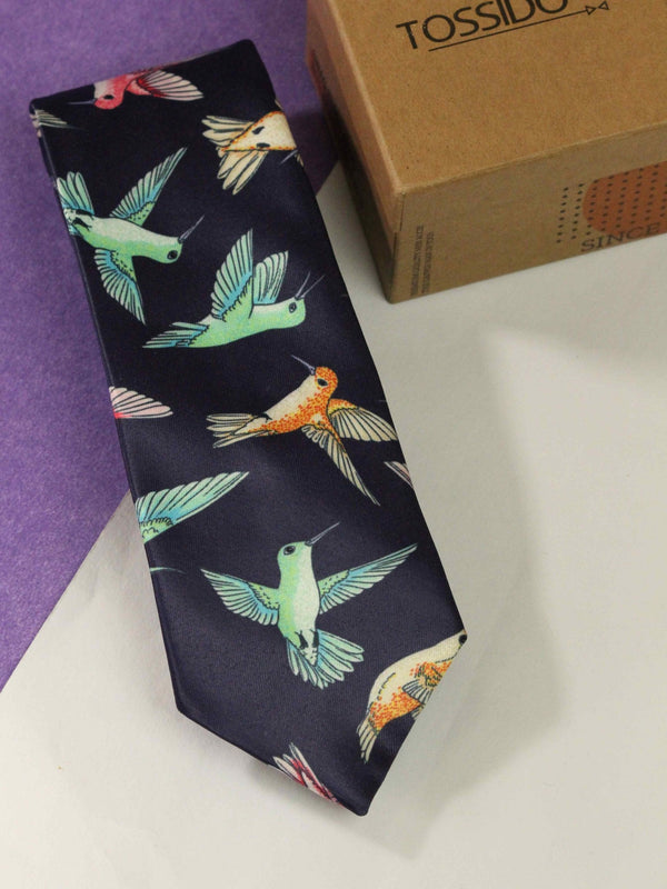 Navy Birdy Necktie - TOSSIDO