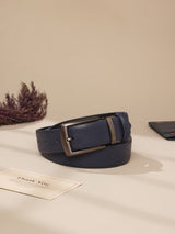Navy Blue & Black Reversible Leather Belt