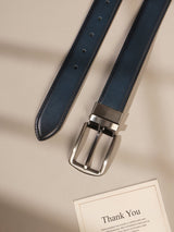 Navy Blue Burnished Leather Belt - TOSSIDO