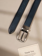 Navy Blue Burnished Leather Belt