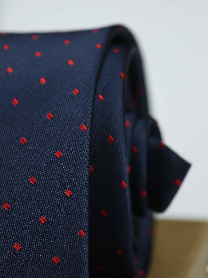 Navy Blue Geometric Necktie - TOSSIDO