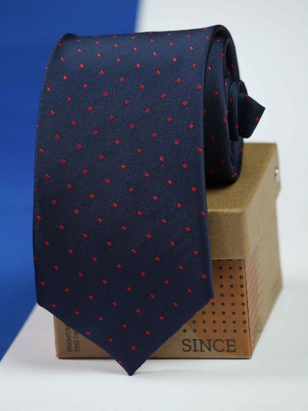 Navy Blue Geometric Necktie - TOSSIDO