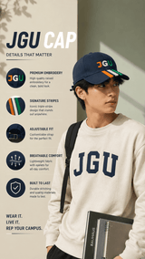 Navy Blue JGU Varsity Cap - TOSSIDO